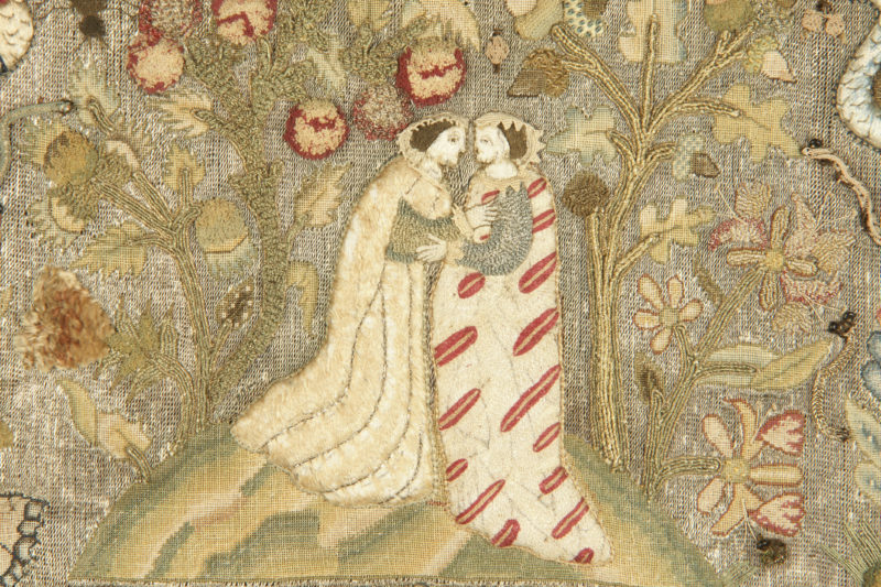 Detail of Textile Panel with Embracing Figures © Ashmolean Museum, University of Oxford