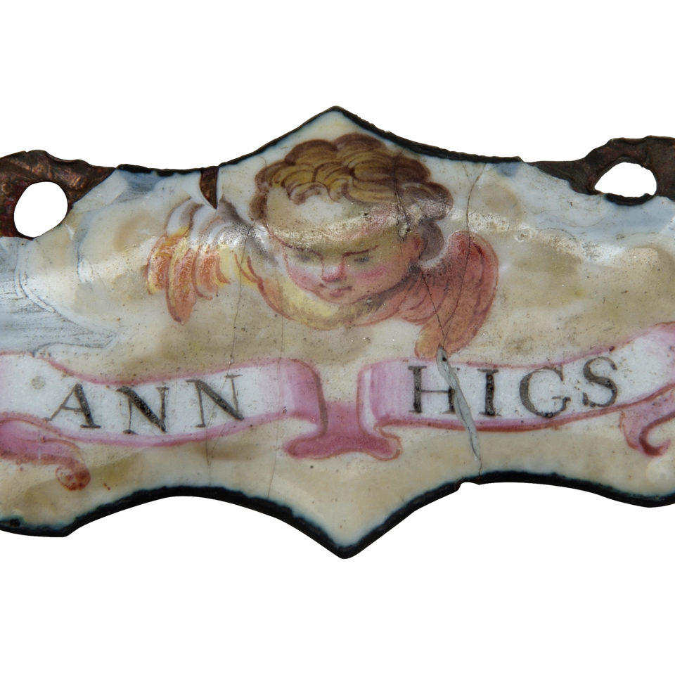Token: Ann Higs enamel disc